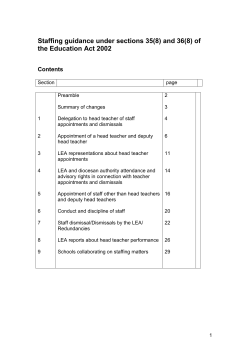 Staffing: LEA attendance and advisory rights