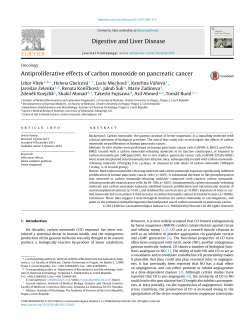 Antiproliferative effects of carbon monoxide on pancreatic