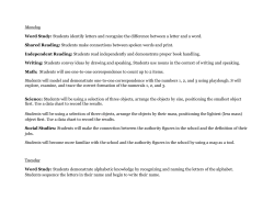 Monday Word Study: Students identify letters and recognize the