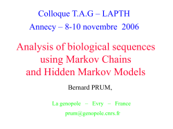 Markov Models and HMM in Genome Analysis - LAPTh