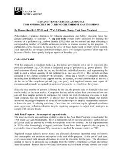 CAP-AND-TRADE VERSUS CARBON TAX TWO APPROACHES TO