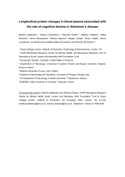 Longitudinal Protein Changes in Blood Plasma