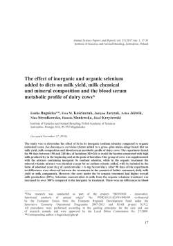The effect of inorganic and organic selenium added to diets on milk