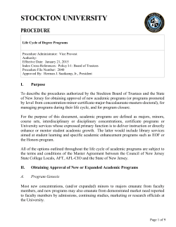 Life Cycle of a Degree Program