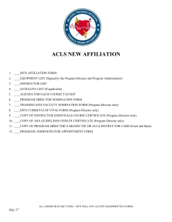 ACLS New Affiliation Package