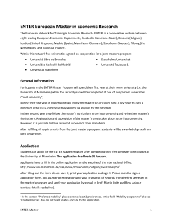 ENTER European Master in Economic Research
