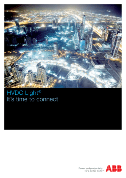 HVDC Light&reg; It`s time to connect