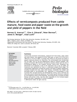 Effects of vermicomposts produced from cattle manure, food waste