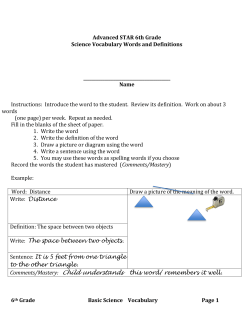 6th Grade Science Vocabulary