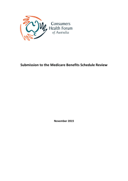 Submission to the Medicare Benefits Schedule Review