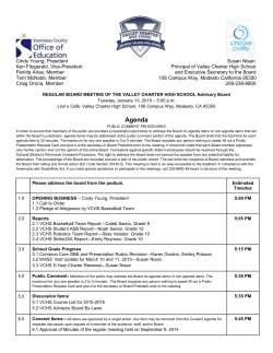 January Advisory Board agenda