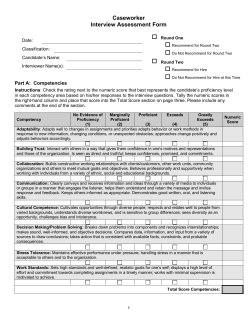 Caseworker Interview Assessment Form