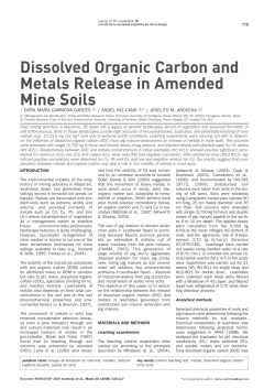 Dissolved Organic Carbon and Metals Release in Amended Mine
