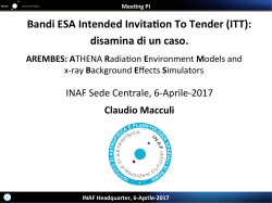 Bandi ESA Intended Invita1on To Tender (ITT): disamina di un
