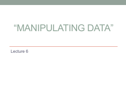 Manipulating Data