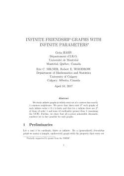 infinite friendship graphs with infinite parameters