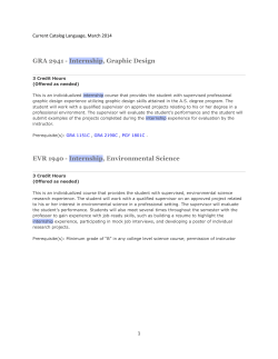 B.03.Internships College Credit Current Catalog descriptions