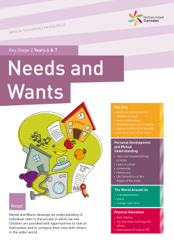 Needs and Wants