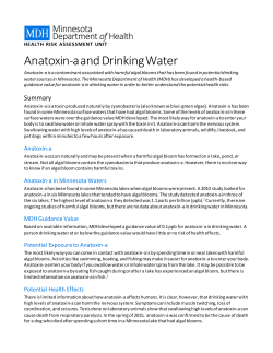 Anatoxin-a and Drinking Water Info Sheet