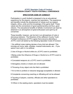 JCYFC Spectator Code of Conduct JEFFERSON COUNTY YOUTH