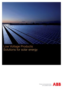 Low Voltage Products Solutions for solar energy