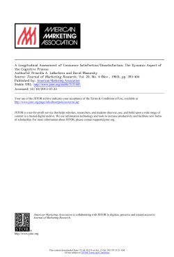 A Longitudinal Assessment of Consumer Satisfaction/Dissatisfaction