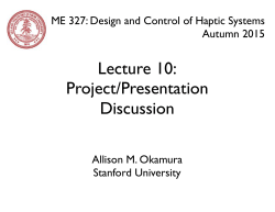 Lecture 10: Project/Presentation Discussion
