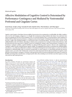 Affective Modulation of Cognitive Control is Determined by