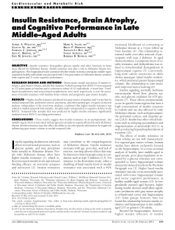 Insulin Resistance, Brain Atrophy, and Cognitive