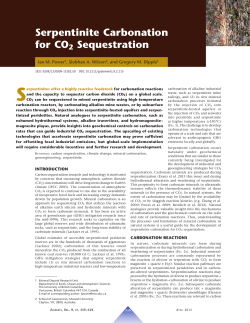 Serpentinite Carbonation for CO2 Sequestration