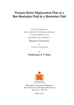 Pressure-Driven Displacement Flow of a Non-Newtonian Fluid
