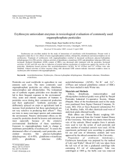 Erythrocyte antioxidant enzymes in toxicological evaluation