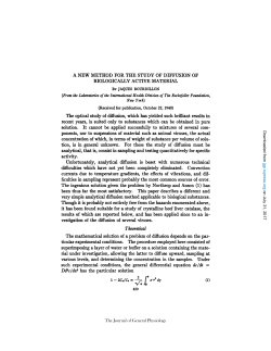 A NEW METHOD FOR THE STUDY OF DIFFUSION OF