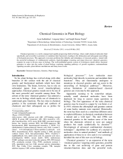 Chemical Genomics in Plant Biology