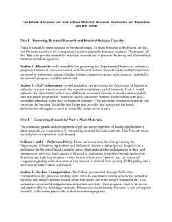 The Botanical Sciences and Native Plant Materials Research