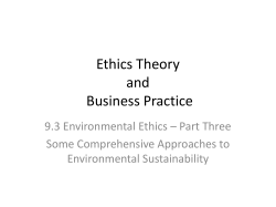 9.3 Environmental Ethics - Some Comprehensive Approaches to