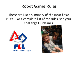 Robot Game Rules for Youth Members