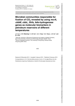 Microbial communities responsible for fixation of CO2 revealed by