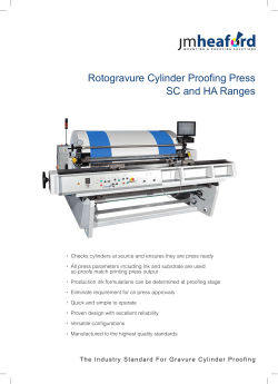 Rotogravure Cylinder Proofing Press SC and HA Ranges