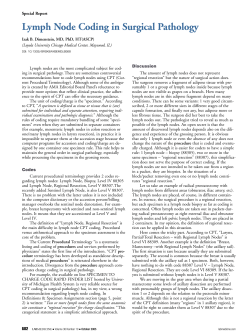 Lymph Node Coding in Surgical Pathology