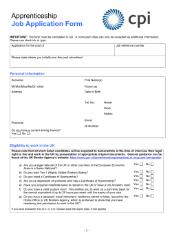 Apprentice Application Form