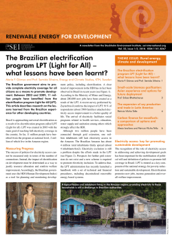 The Brazilian electrification program LPT (Light for All) &ndash; what