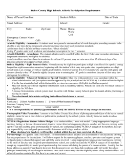 High School Athletic participation Requirements