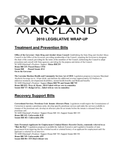 2010 LEGISLATIVE WRAP-UP Treatment and Prevention Bills Office
