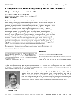 Chemoprevention of photocarcinogenesis by selected dietary