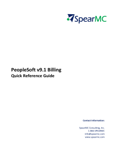 PeopleSoft v9.1 Billing