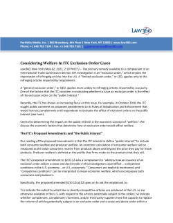 Considering Welfare In ITC Exclusion Order Cases