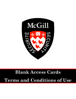 Blank Access Cards Terms and Conditions of Use