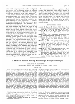 A Study of Termite Feeding Relationships, Using Radioisotopes