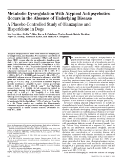 Metabolic Dysregulation With Atypical Antipsychotics Occurs in the